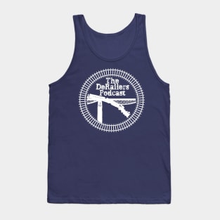 Classic DeRailers Podcast Logo (Tracks - White) Tank Top